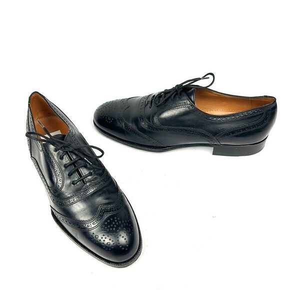 Bally Prestige Parawet Switzerland Leather Cap Toe Oxfords Black Wing Tips Shoes main image 7
